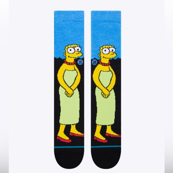STANCE UNISEX THE SIMPSONS MARGE SIGNATURE BEEHIVE CREW SOCKS COMBED COTTON NWT - Picture 2 of 8